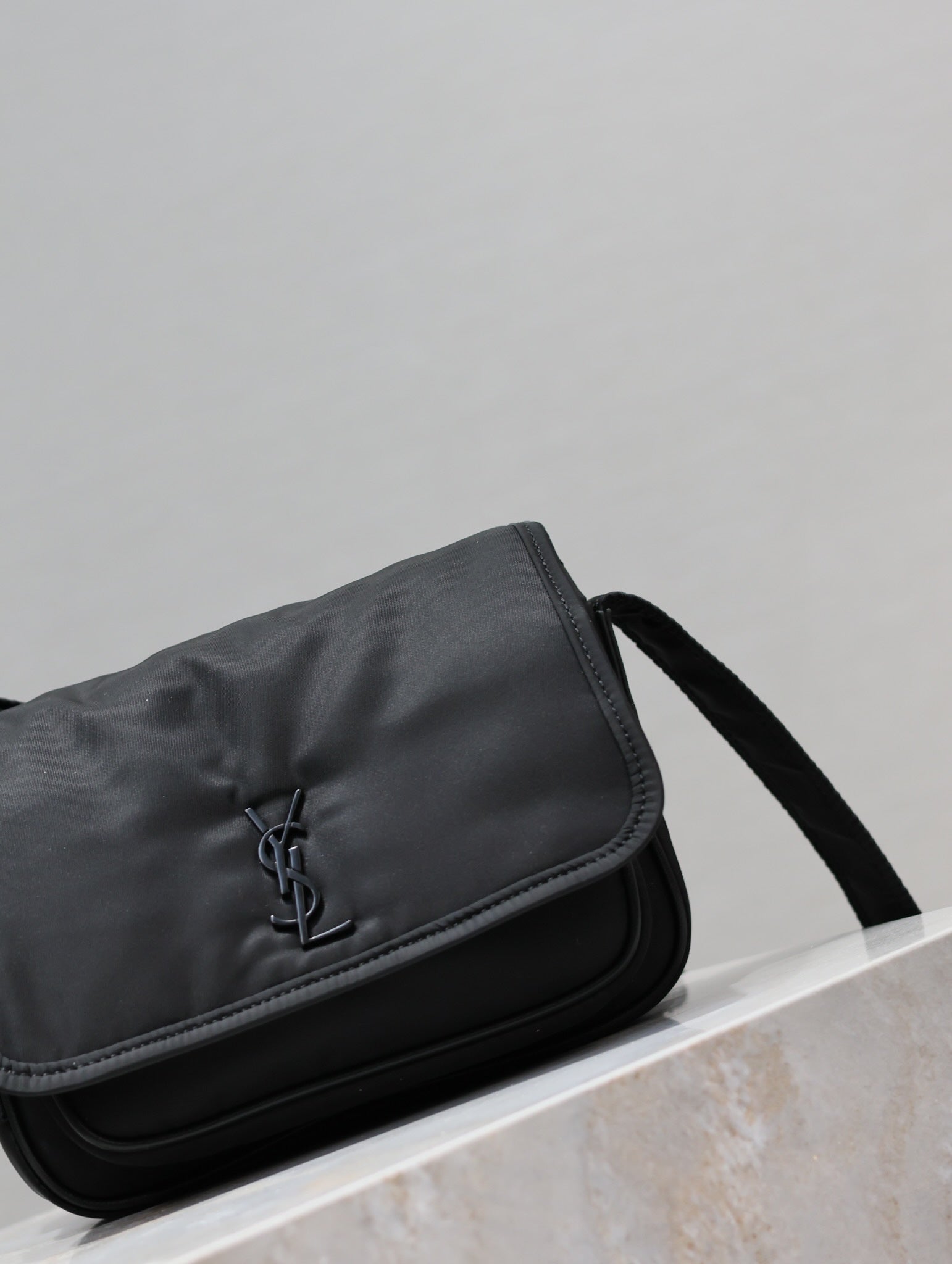 SAINT LAURENT NIKI BABY 22 IN BLACK NYLON
