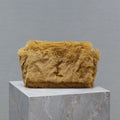 SAINT LAURENT KATE SMALL BAG 22 IN PEANUT BROWN RABBIT FUR GOLD CHAIN