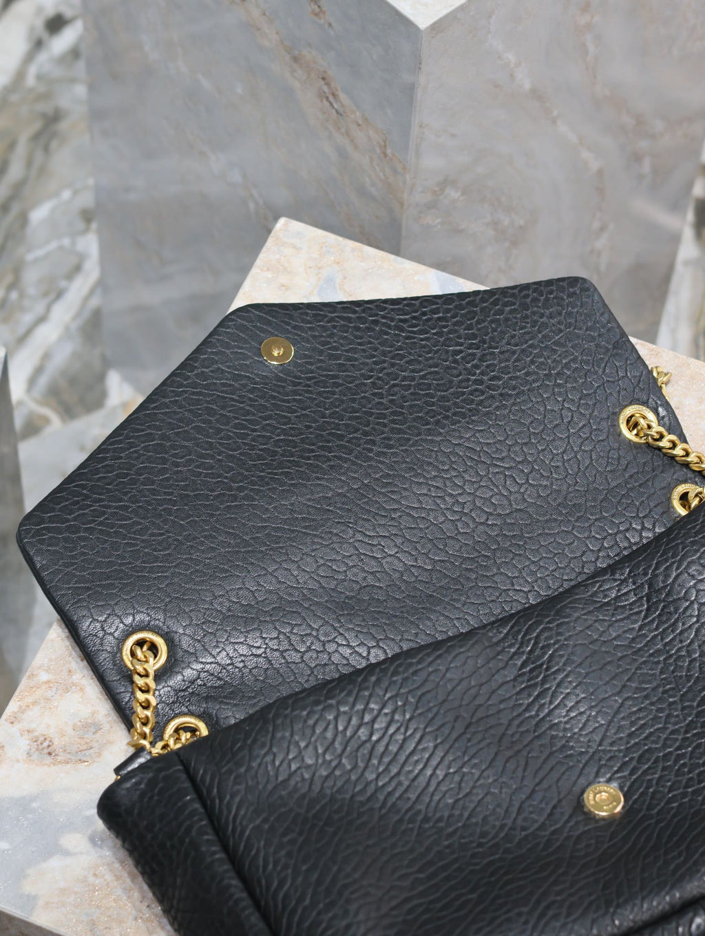 SAINT LAURENT CALYPSO BAG 35 IN BLACK LAMBSKIN GOLD HARDWARE