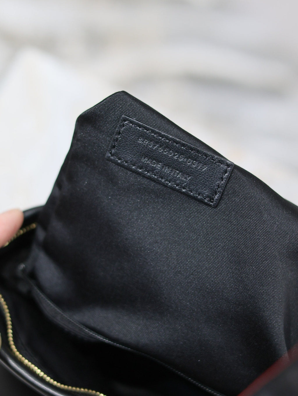 SAINT LAURENT CALYPSO SMALL POUCH 23 IN BLACK SMOOTH LAMBSKIN