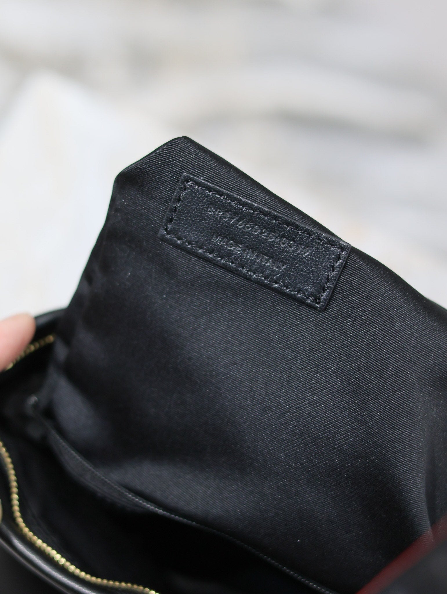SAINT LAURENT CALYPSO SMALL POUCH 23 IN BLACK SMOOTH LAMBSKIN