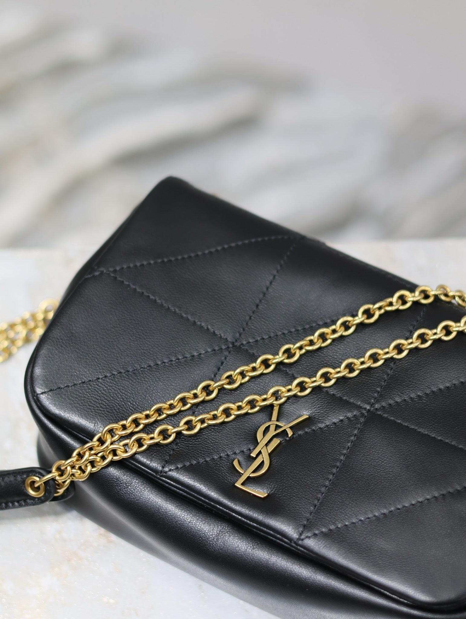 SAINT LAURENT JAMIE 4.3 MINI BAG 20 IN BLACK LAMBSKIN GLOD HARDWARE