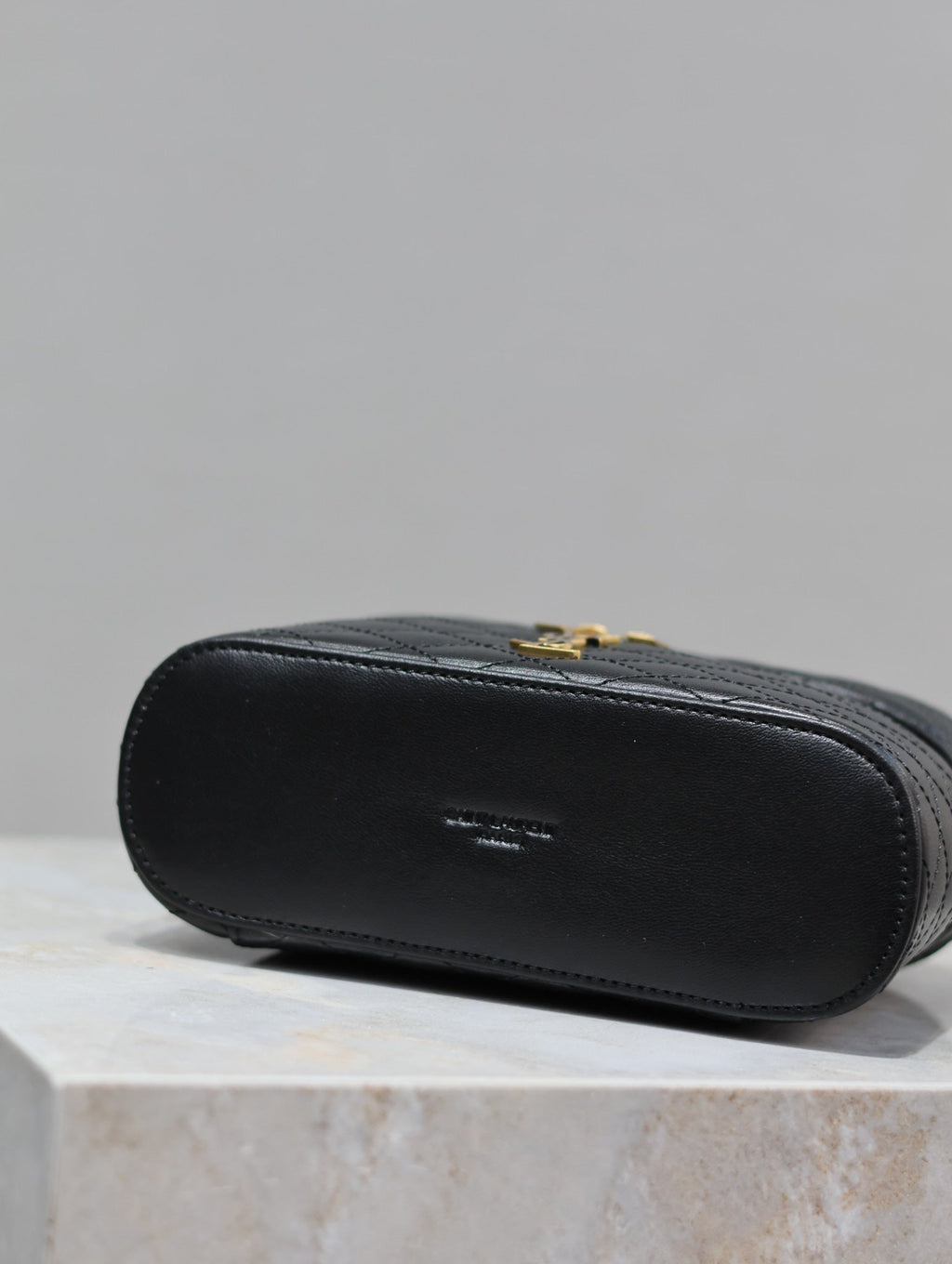 SAINT LAURENT GABY MINI VANITY 18 IN BLACK QUILTED LAMBSKIN GOLD HARDWARE