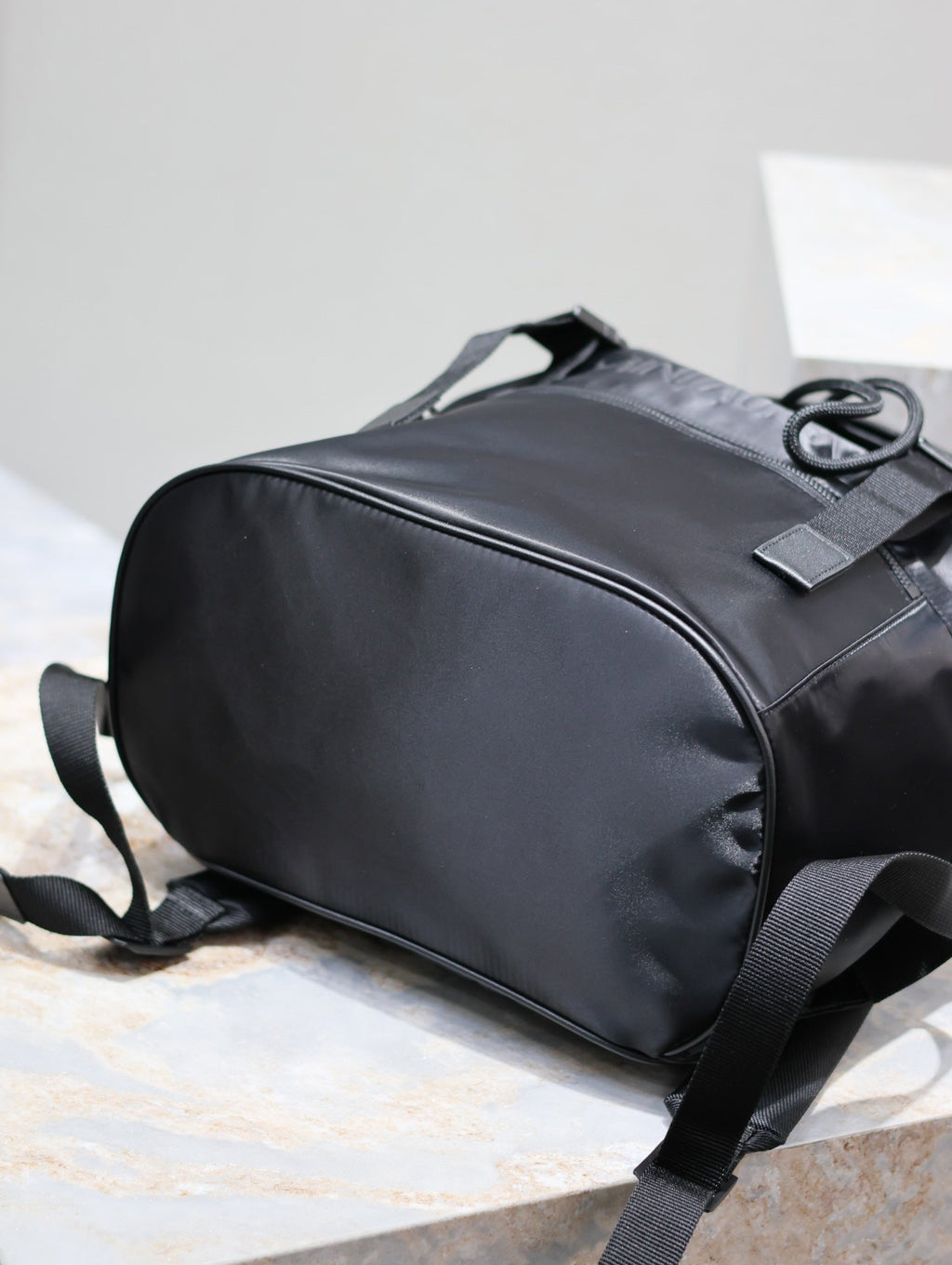 SAINT LAURENT WATERPROOF BACKPACK 45 IN BLACK NYLON WITH EMBOSSED LOGO