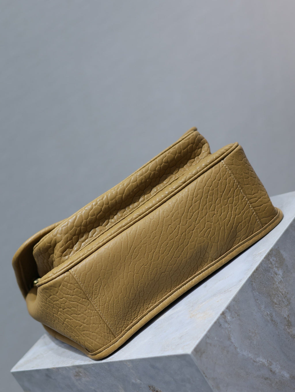 SAINT LAURENT NIKI MEDIUM 28 IN DIJON YELLOW ELEPHANT PATTERN LAMBSKIN