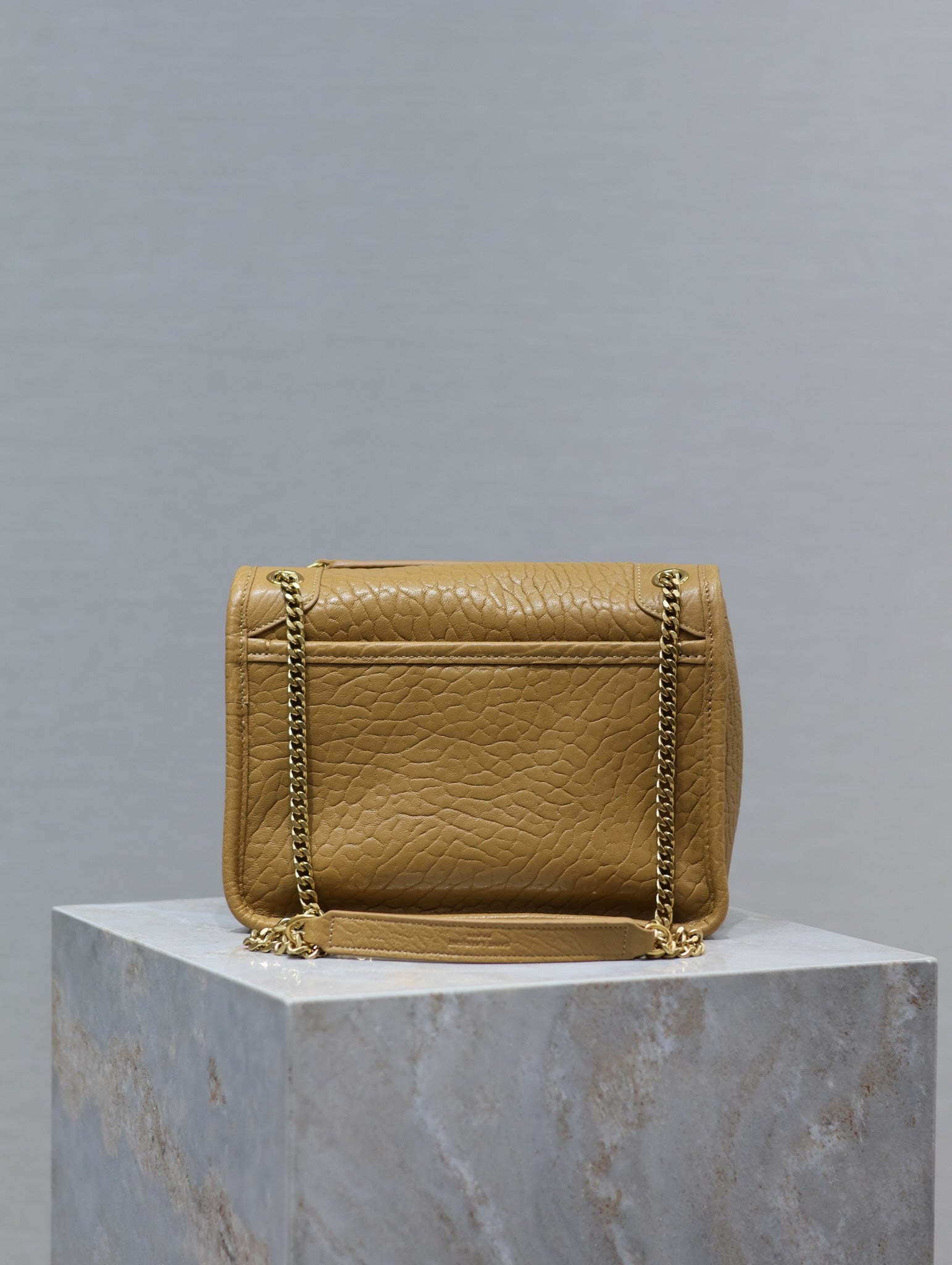 SAINT LAURENT NIKI BABY 22 IN DIJON YELLOW ELEPHANT PATTERN LAMBSKIN