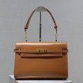 SAINT LAURENT MANHATTAN HANDBAG 32 IN CINNAMON BROWN CALFSKIN GOLD HARDWARE