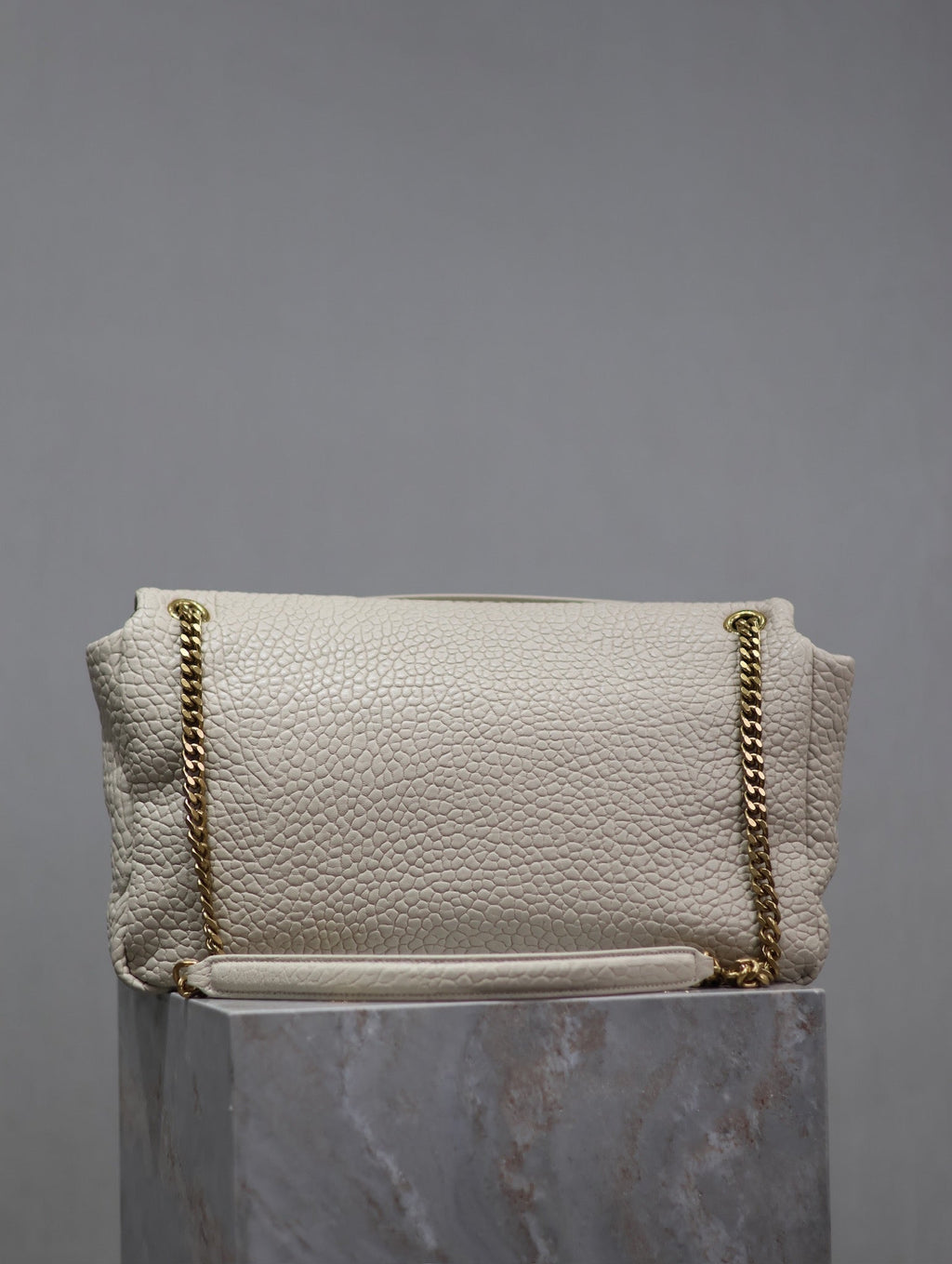SAINT LAURENT CALYPSO BAG 35 IN WHITE LAMBSKIN GOLD HARDWARE