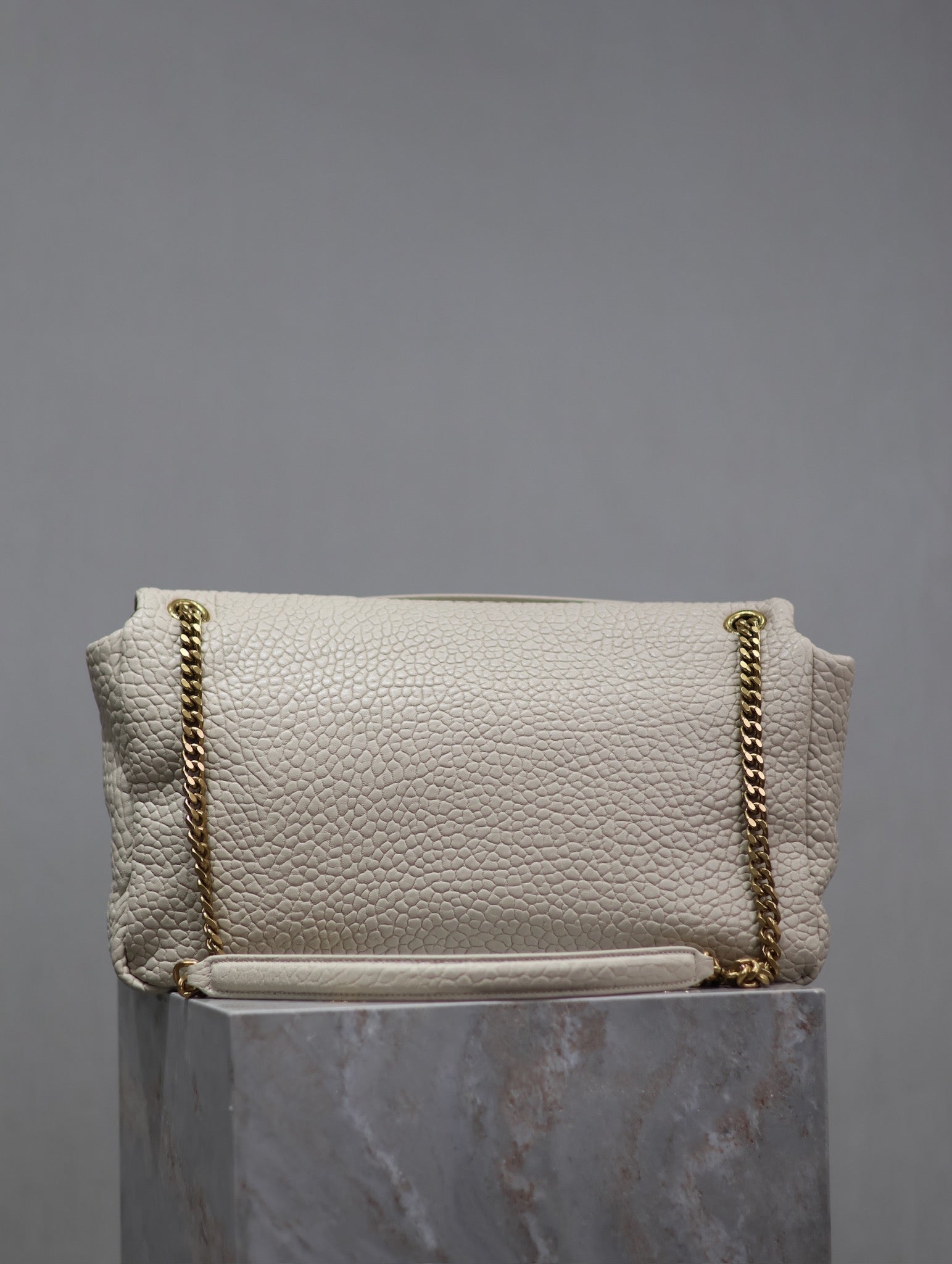 SAINT LAURENT CALYPSO BAG 35 IN WHITE LAMBSKIN GOLD HARDWARE