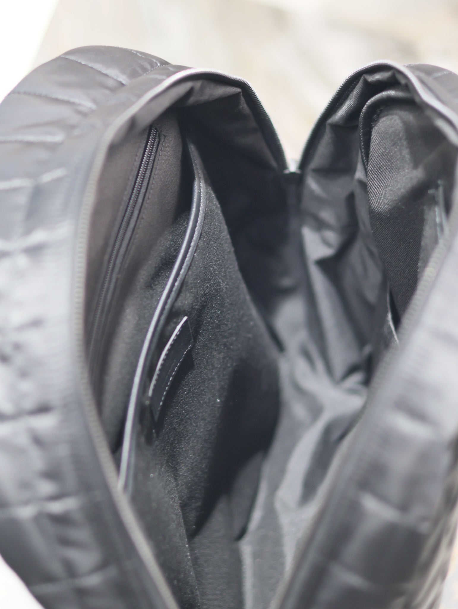 SAINT LAURENT BACKPACK 37 IN BLACK PLAID NYLON
