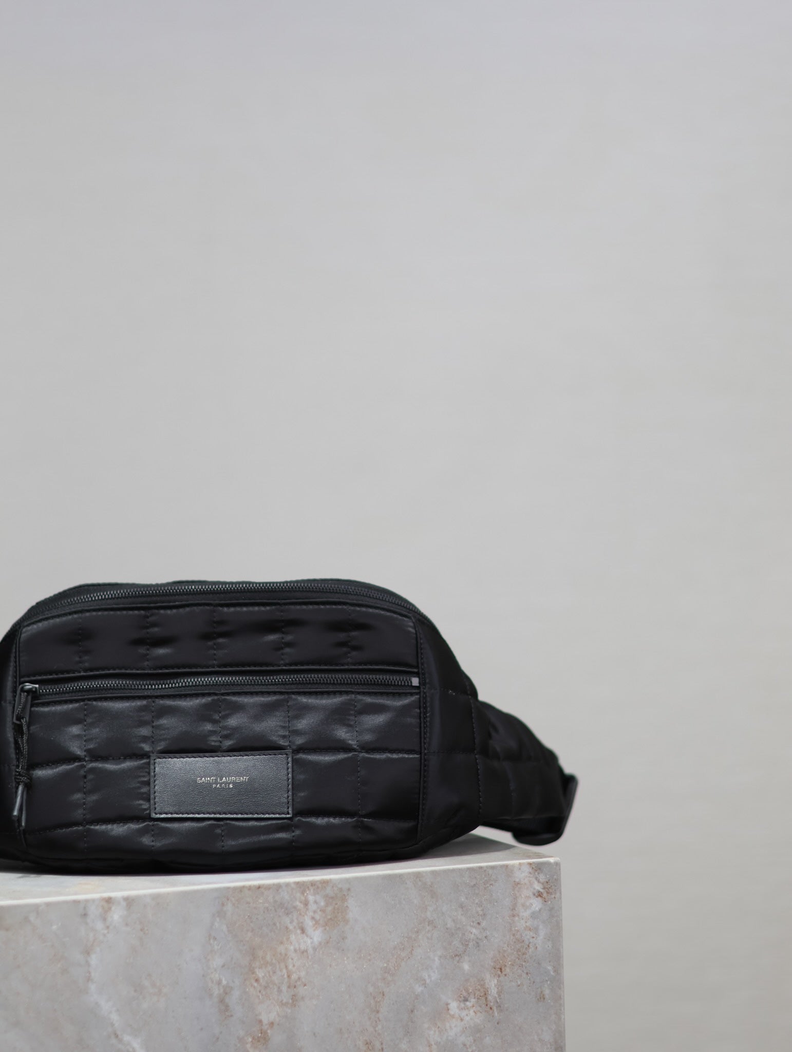 SAINT LAURENT CROSSBODY BAG 24 IN BLACK PLAID NYLON