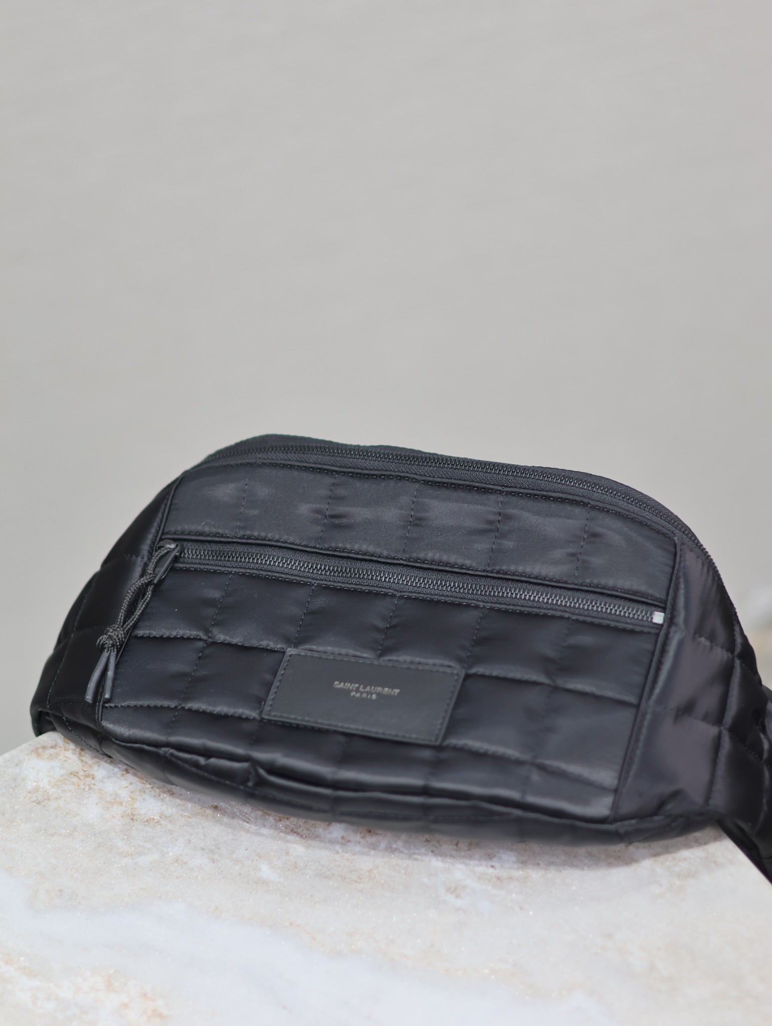 SAINT LAURENT CROSSBODY BAG 24 IN BLACK PLAID NYLON