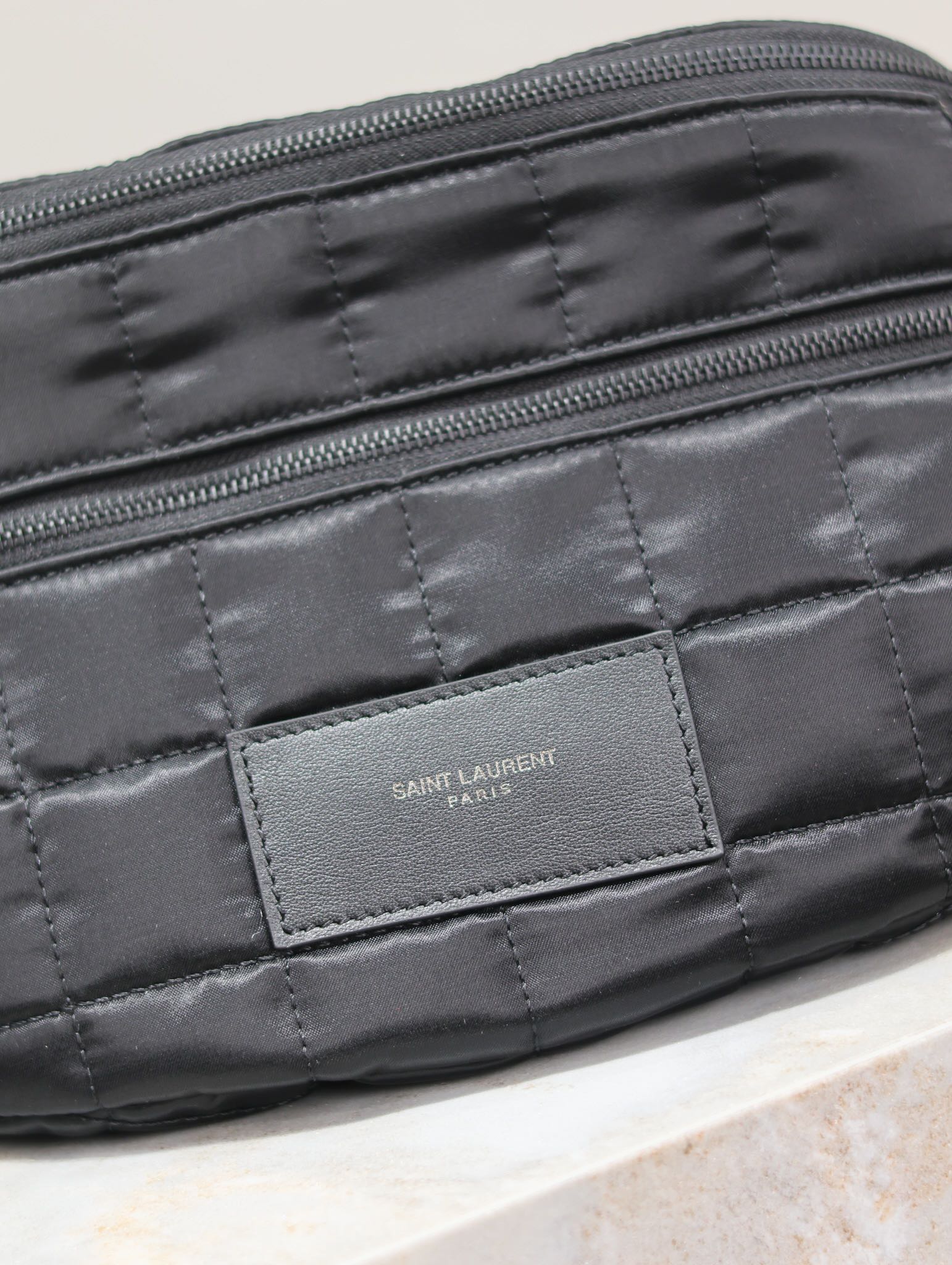 SAINT LAURENT CROSSBODY BAG 24 IN BLACK PLAID NYLON