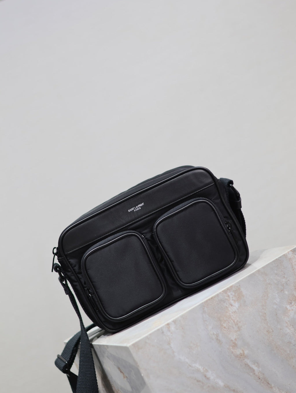 SAINT LAURENT CITY CAMERA BAG 24 IN BLACK ECONYL