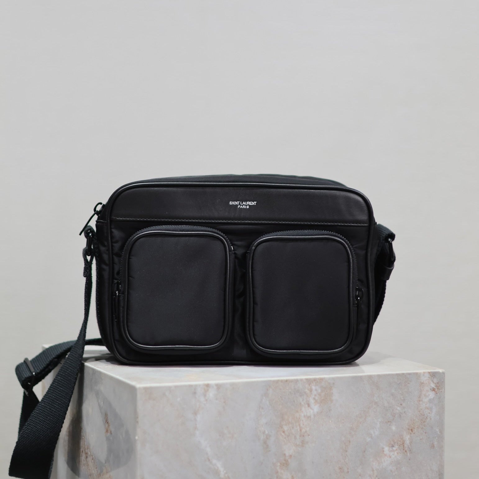 SAINT LAURENT CITY CAMERA BAG 24 IN BLACK ECONYL