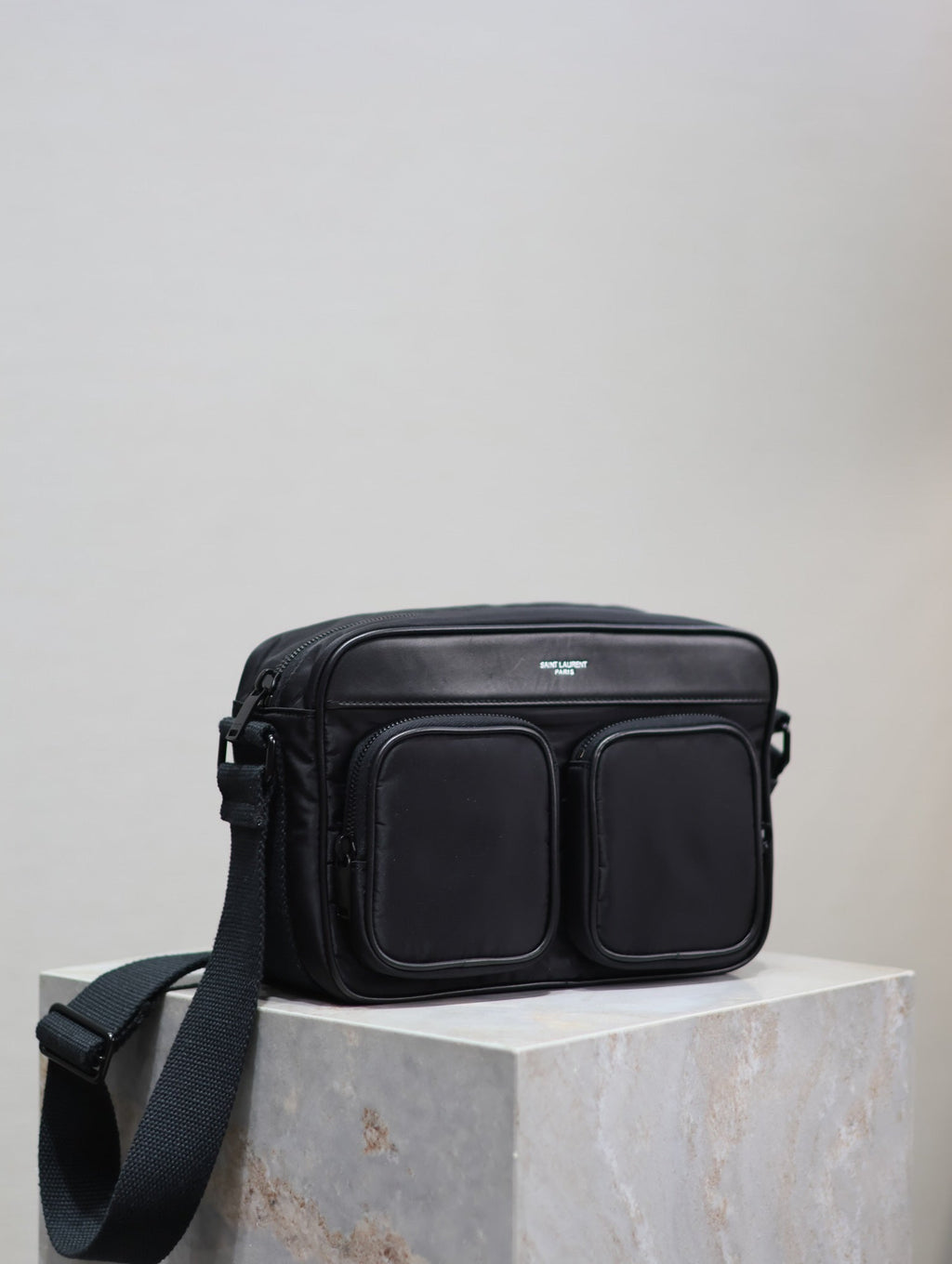 SAINT LAURENT CITY CAMERA BAG 24 IN BLACK ECONYL