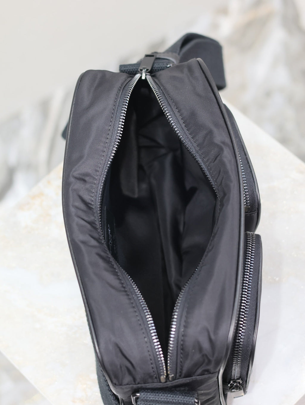 SAINT LAURENT CITY CAMERA BAG 24 IN BLACK ECONYL