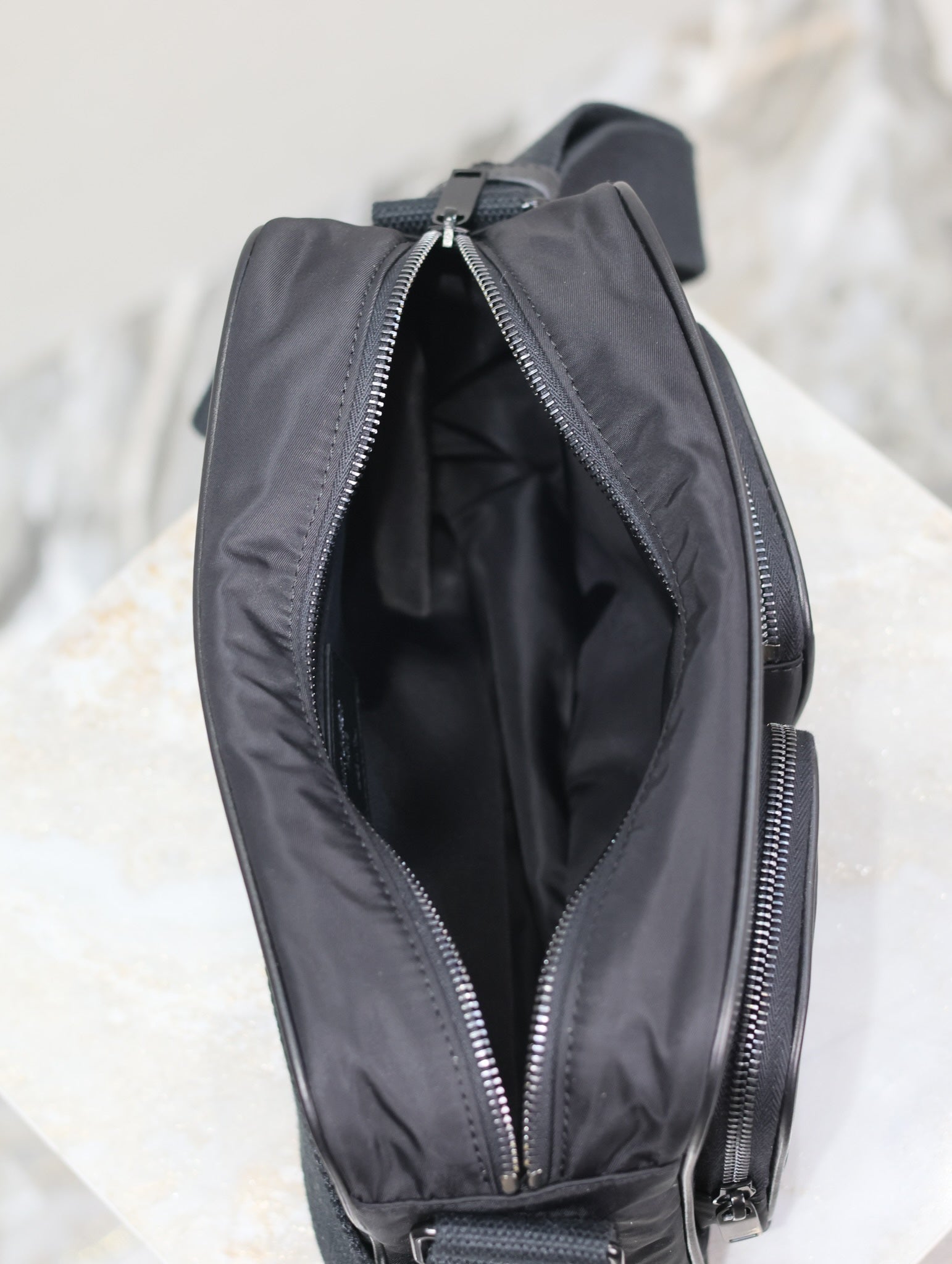 SAINT LAURENT CITY CAMERA BAG 24 IN BLACK ECONYL