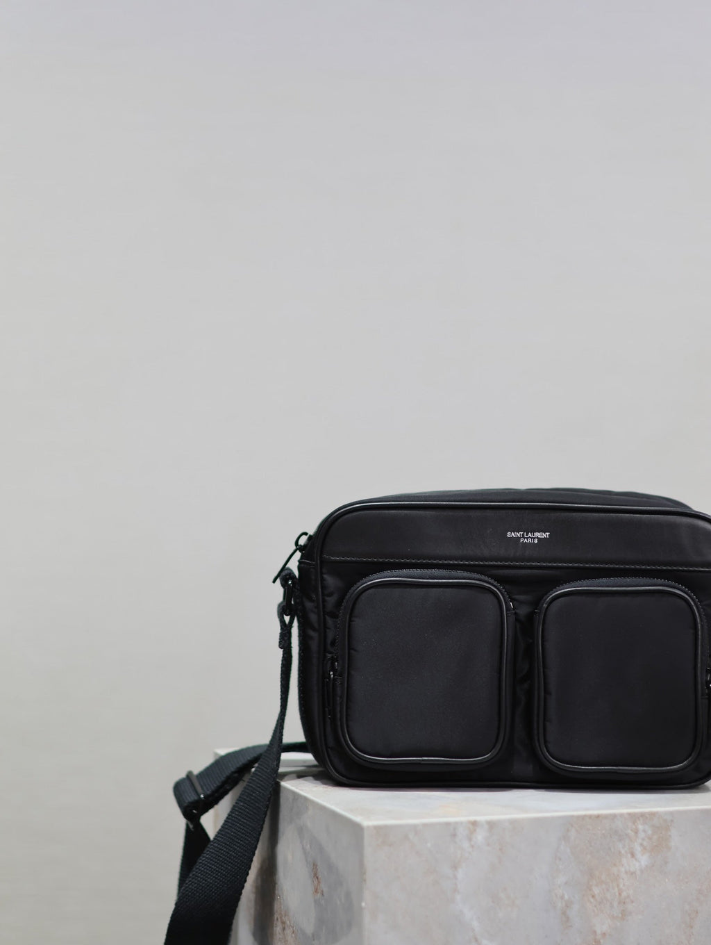 SAINT LAURENT CITY CAMERA BAG 24 IN BLACK ECONYL