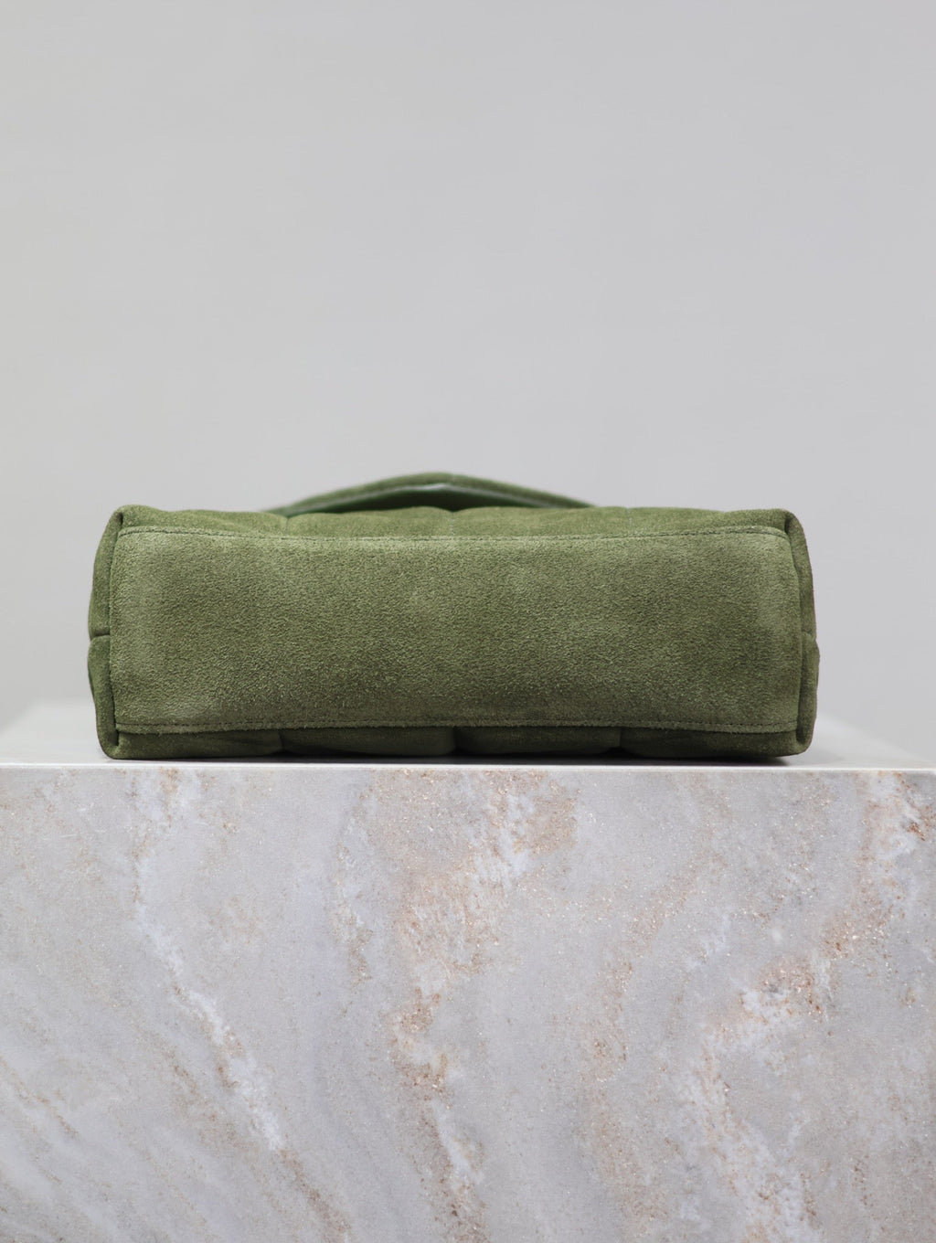 SAINT LAURENT PUFFER TOY 23 IN PICKLE GREEN SUEDE GOLD HARDWARE