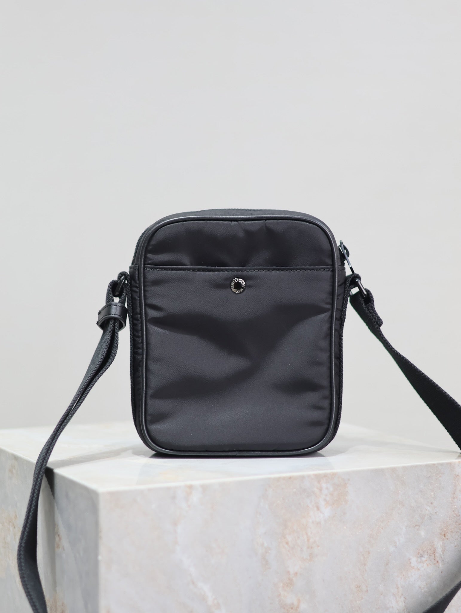 SAINT LAURENT CITY MINI CAMERA BAG 18 IN BLACK ECONYL