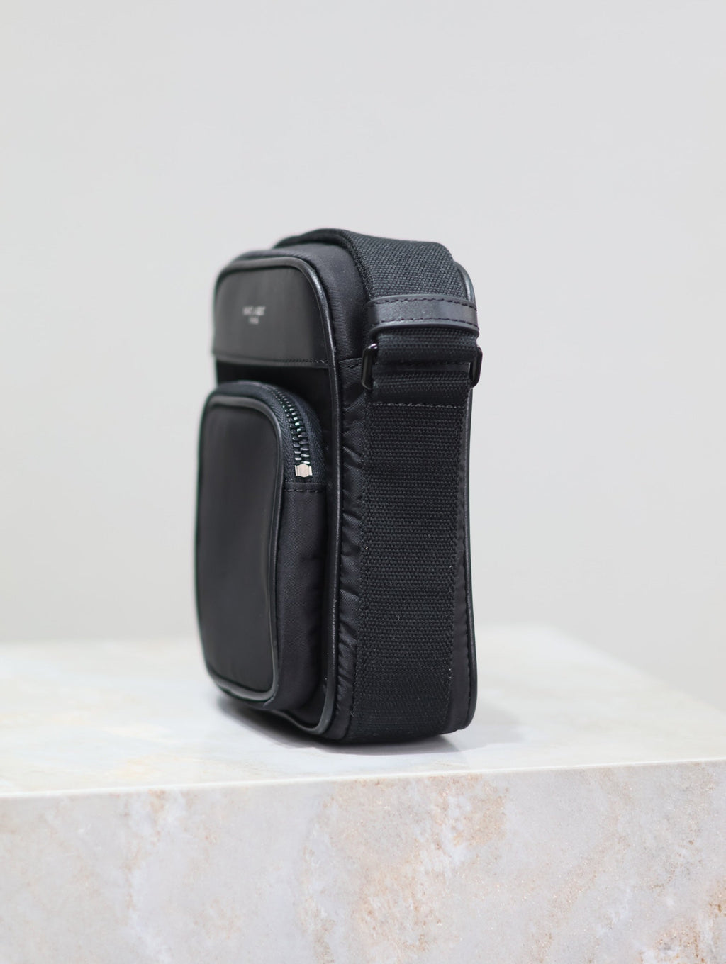 SAINT LAURENT CITY MINI CAMERA BAG 18 IN BLACK ECONYL