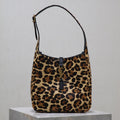 SAINT LAURENT LE 5 À 7 SMALL SUPPLE 23 IN LEOPARD PRINT CALFSKIN