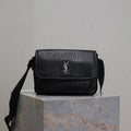 SAINT LAURENT NIKI BABY 22 IN BLACK ELEPHANT PATTERN LAMBSKIN SILVER LOGO