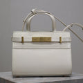 SAINT LAURENT MANHATTAN SMALL TOP HANDLE BAG 21 IN WHITE CALFSKIN GOLD HARDWARE