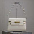 SAINT LAURENT MANHATTAN SMALL 24 IN WHITE SMOOTH LAMBSKIN GOLD HARDWARE