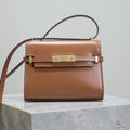 SAINT LAURENT YSL 25S MINI MANHATTAN 19 IN BROWN CALFSKIN GOLD HARDWRE
