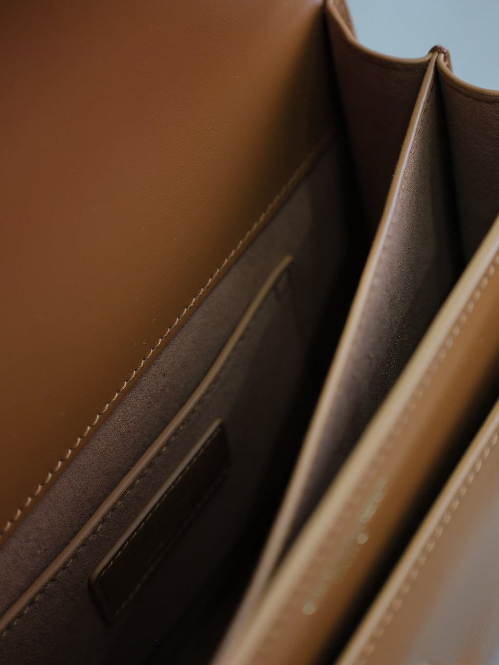 SAINT LAURENT YSL 25S SUNSET BAG 22 IN DARK CARAMEL CALFSKIN GOLD HARDWRE