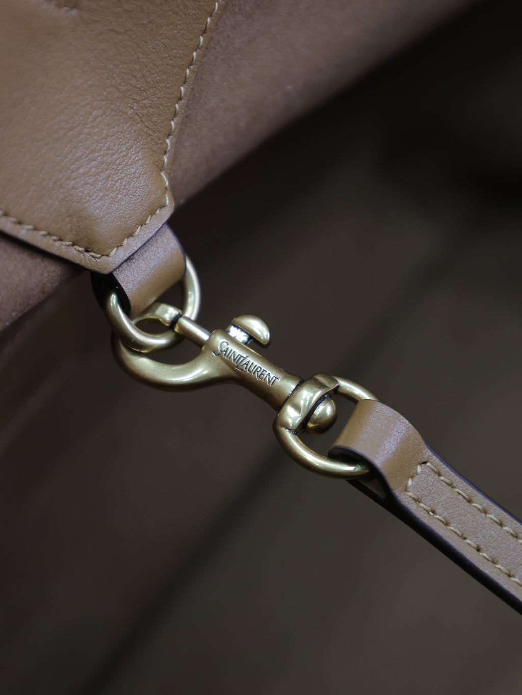 SAINT LAURENT TOTE BAG 50 IN CINNAMON BROWN CALFSKIN