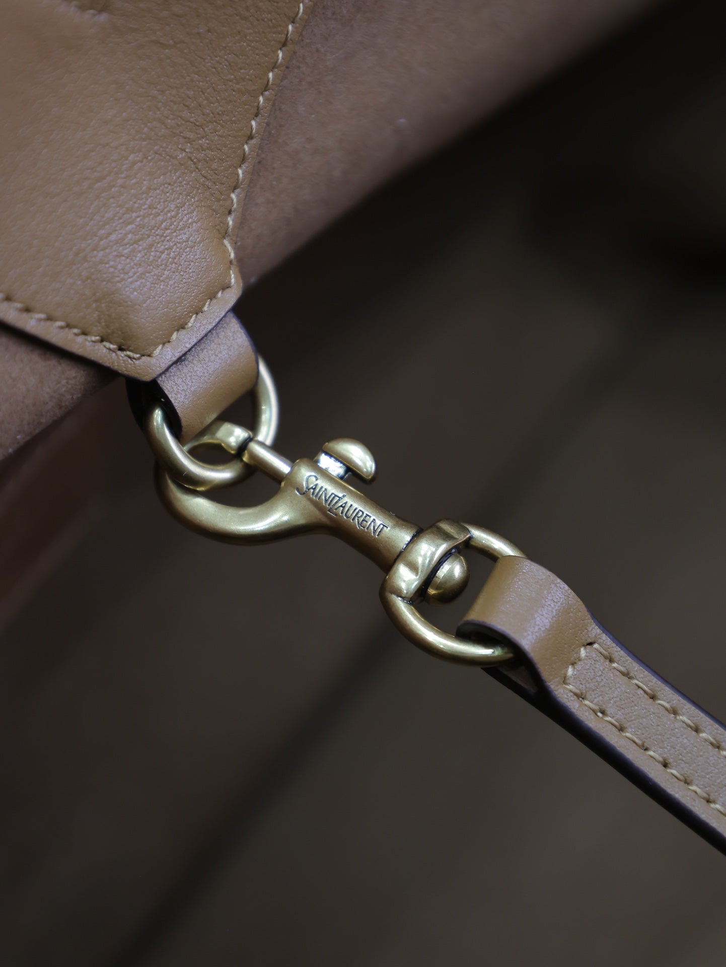 SAINT LAURENT TOTE BAG 50 IN CINNAMON BROWN CALFSKIN