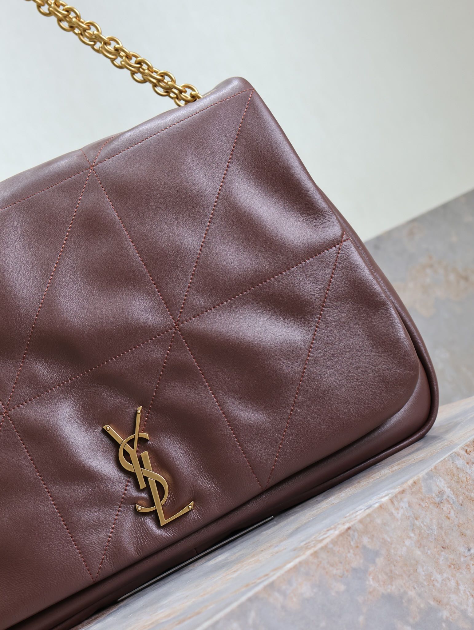 SAINT LAURENT JAMIE 4.3 LARGE BAG 43 IN WINE RED LAMBSKIN GOLD HARDWARE