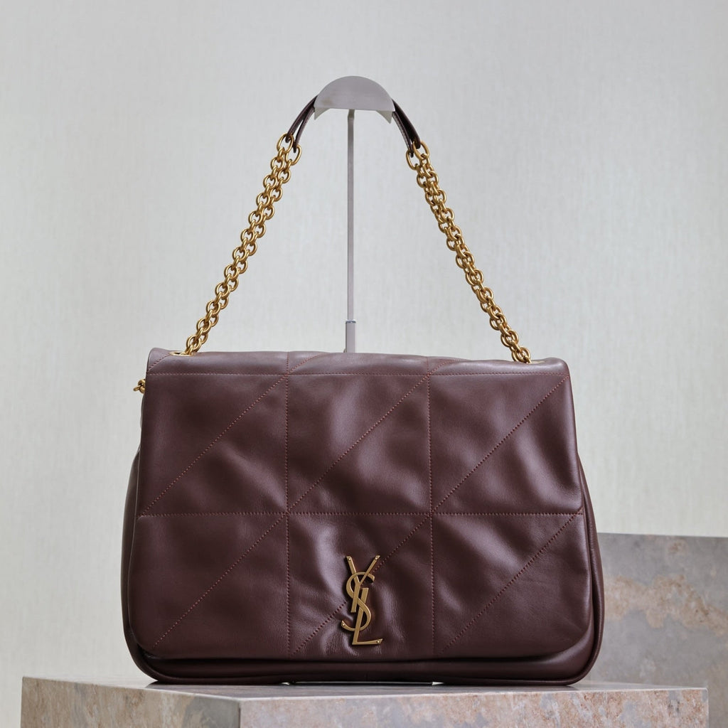 SAINT LAURENT JAMIE 4.3 LARGE BAG 43 IN WINE RED LAMBSKIN GOLD HARDWARE