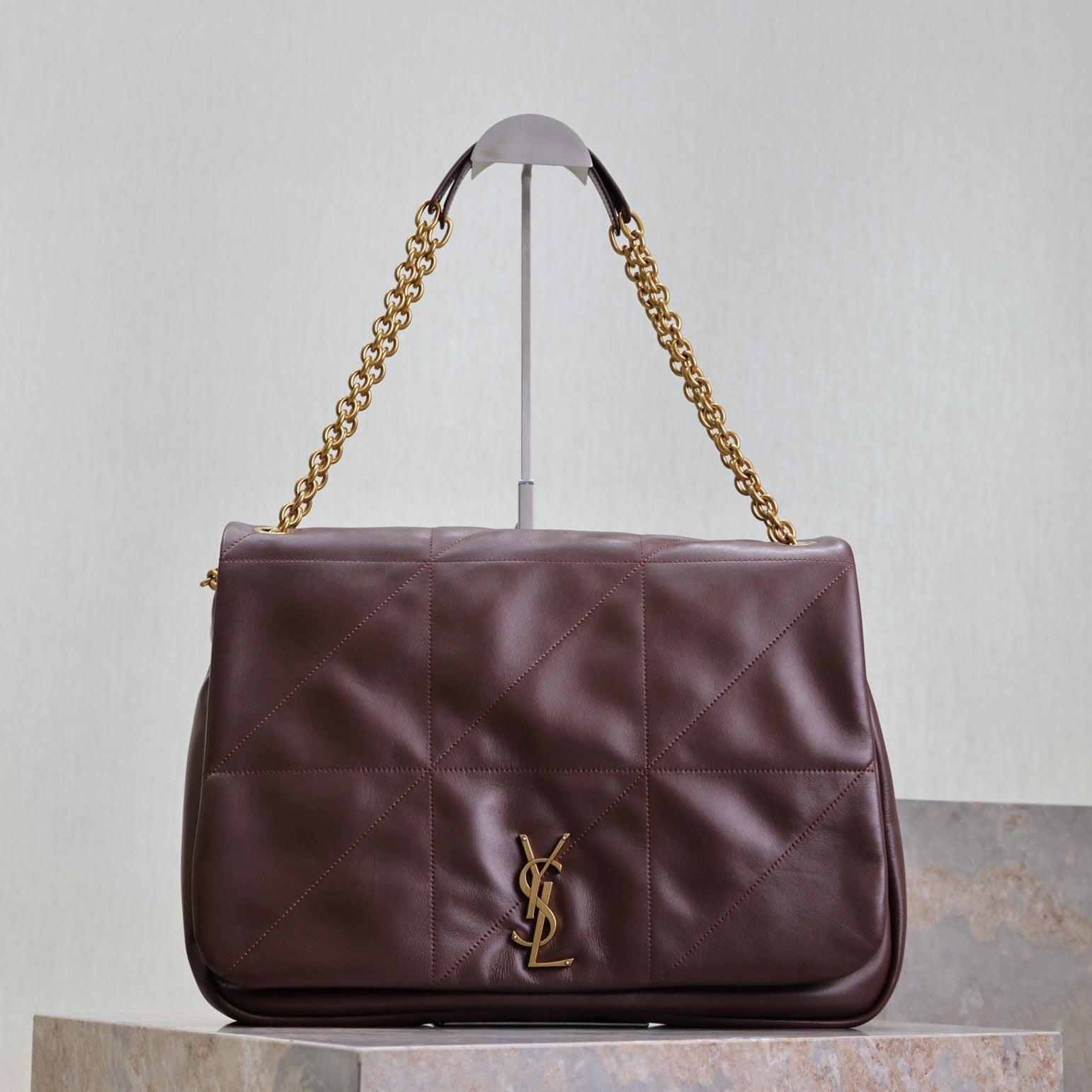 SAINT LAURENT JAMIE 4.3 LARGE BAG 43 IN WINE RED LAMBSKIN GOLD HARDWARE