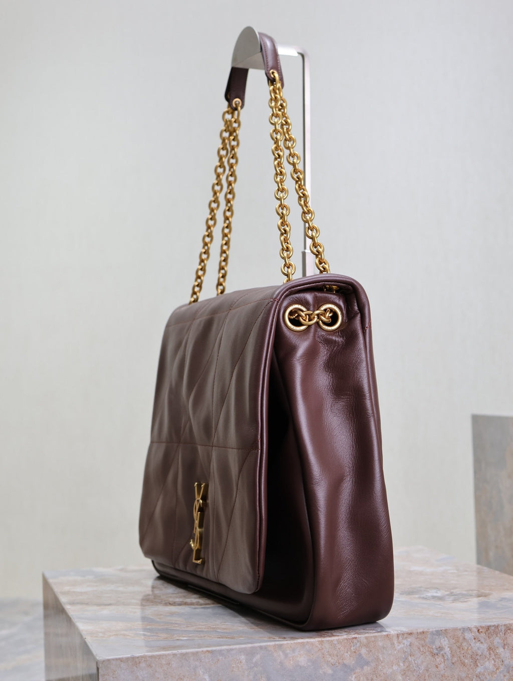 SAINT LAURENT JAMIE 4.3 LARGE BAG 43 IN WINE RED LAMBSKIN GOLD HARDWARE