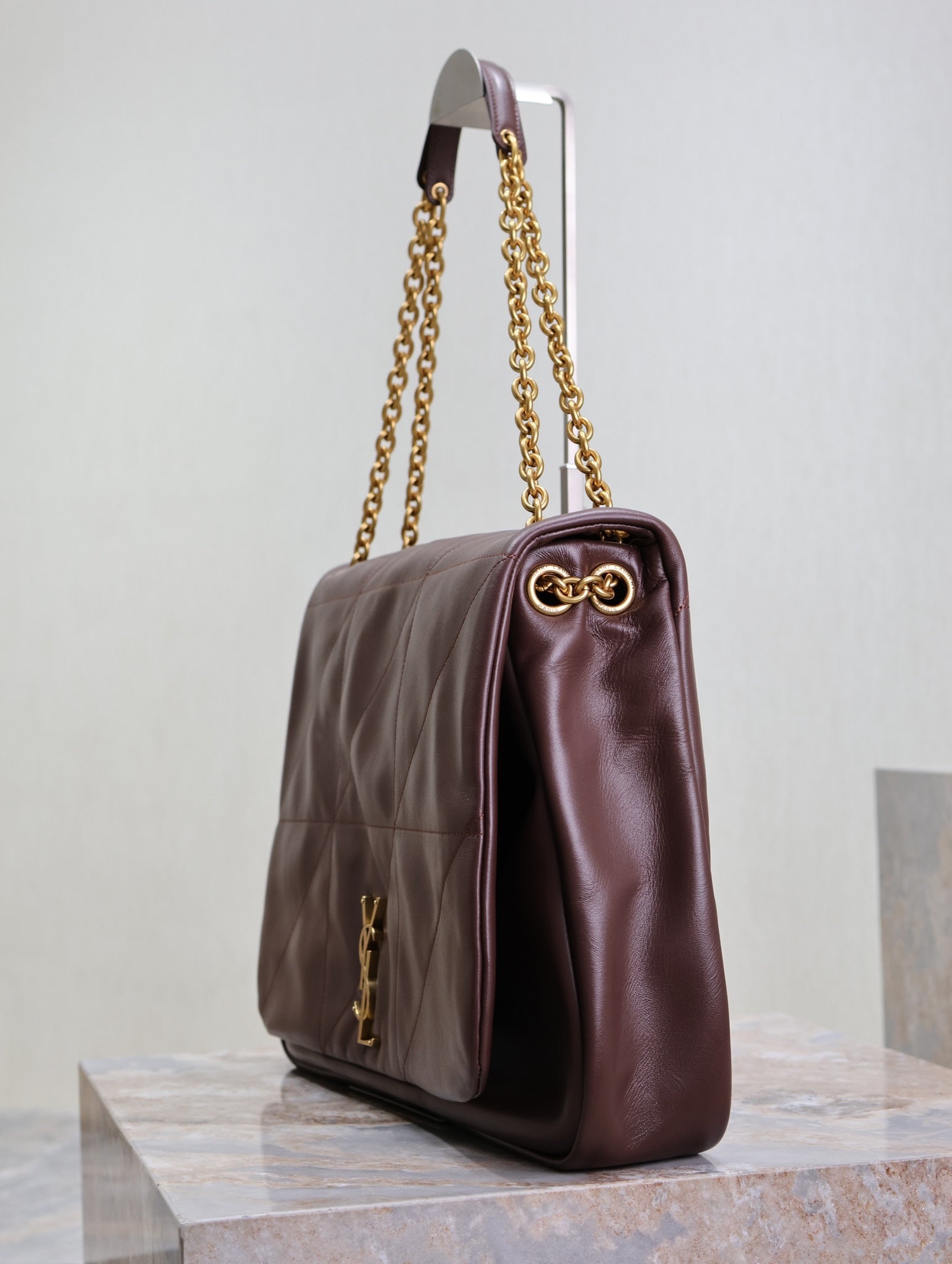 SAINT LAURENT JAMIE 4.3 LARGE BAG 43 IN WINE RED LAMBSKIN GOLD HARDWARE