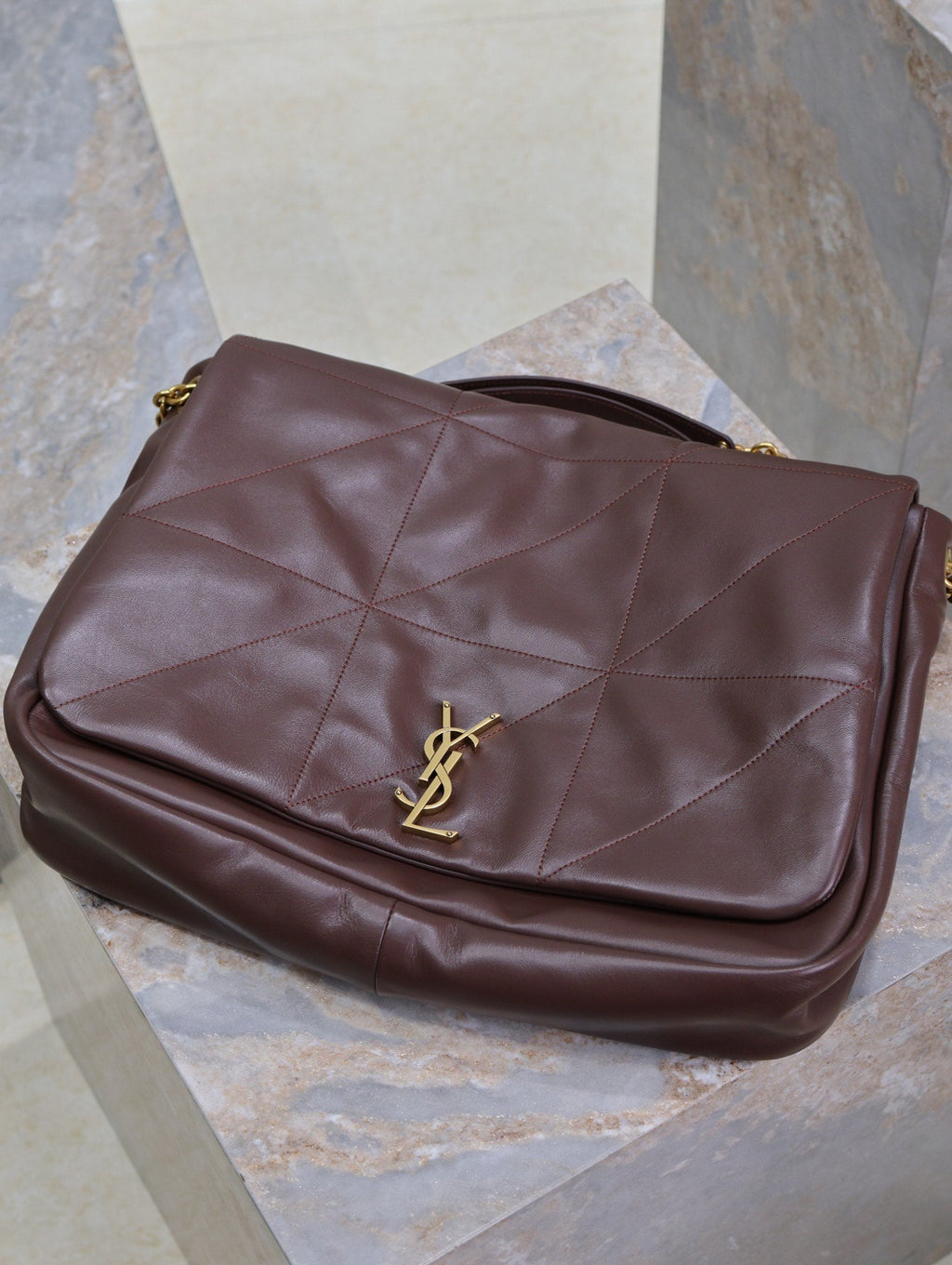 SAINT LAURENT JAMIE 4.3 LARGE BAG 43 IN WINE RED LAMBSKIN GOLD HARDWARE