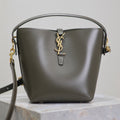 SAINT LAURENT YSL 25S LE 37 MINI 20 IN DARK OLIVE CALFSKIN GOLD HARDWRE