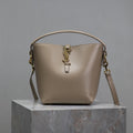 SAINT LAURENT YSL 25S LE 37 BUCKET 20 IN BEIGE CALFSKIN GOLD HARDWARE