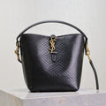 SAINT LAURENT YSL 25S LE 37 20 IN BLACK SNAKE EMBOSSED CALFSKIN GOLD HARDWRE