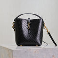 SAINT LAURENT YSL 25S LE 37 BUCKET 15 IN BLACK SNAKE EMBOSSED CALFSKIN GOLD HARDWRE