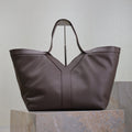SAINT LAURENT YSL 25S Y TOTE 50 IN PURPLE BROWN CALFSKIN GOLD HARDWRE