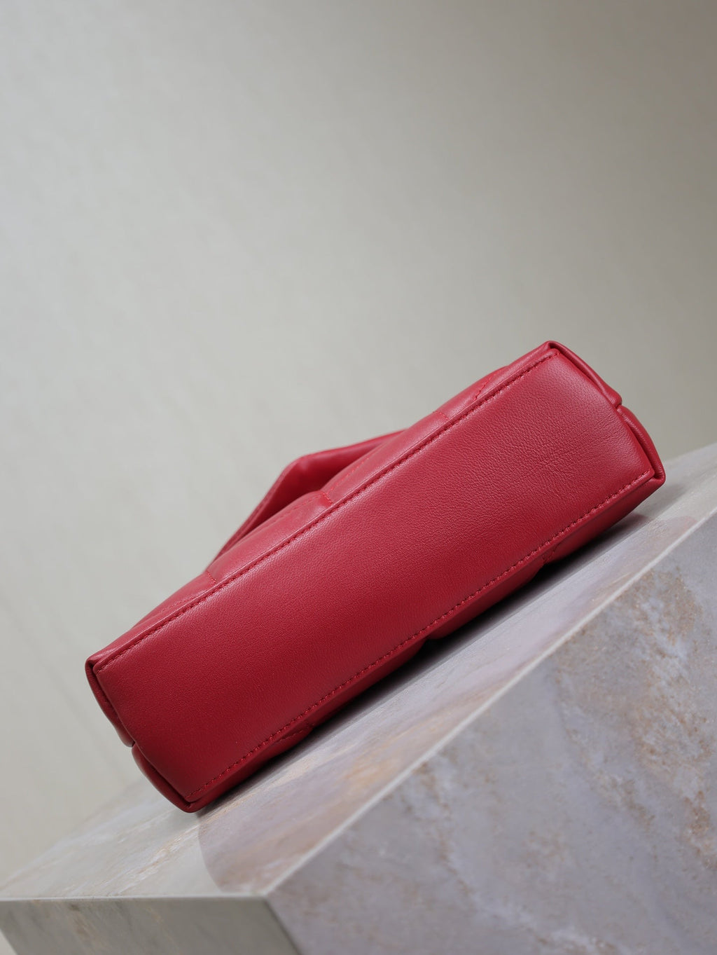 SAINT LAURENT PUFFER TOY 23 IN RED LAMBSKIN GOLD HARDWARE