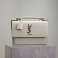 SAINT LAURENT YSL 25S SUNSET MM 25 IN IVORY CALFSKIN GOLD HARDWARE