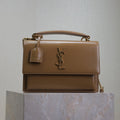 SAINT LAURENT YSL 25S SUNSET MM 25 IN FOX CALFSKIN GOLD HARDWRE