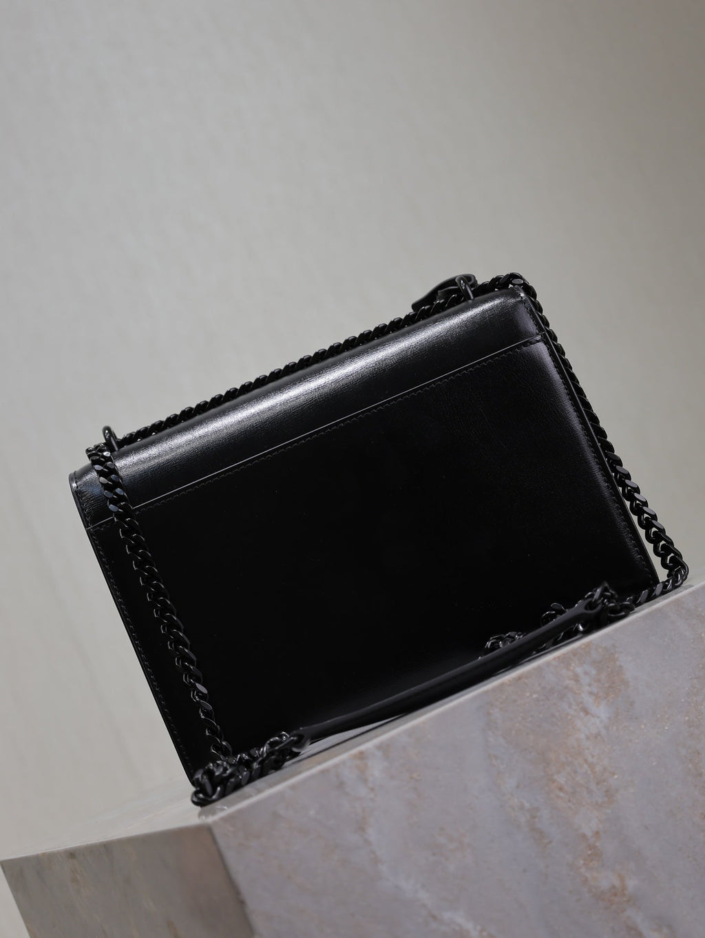 SAINT LAURENT YSL 25S SUNSET BAG 22 IN BLACK CALFSKIN BLACK HARDWRE