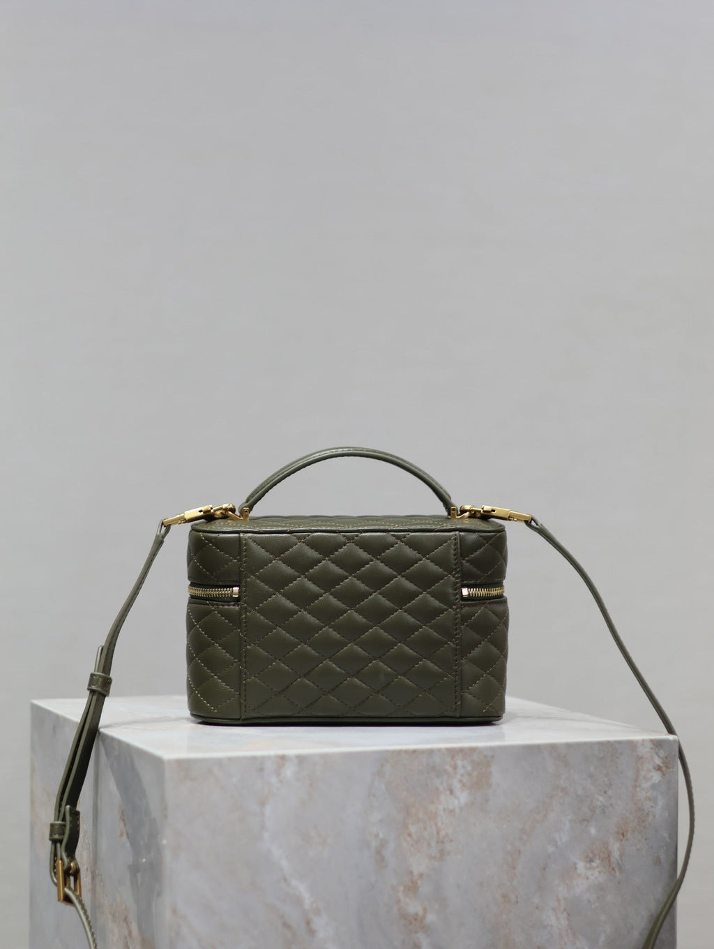 SAINT LAURENT GABY MINI VANITY BAG 18 IN ARMY GREEN LAMBSKIN